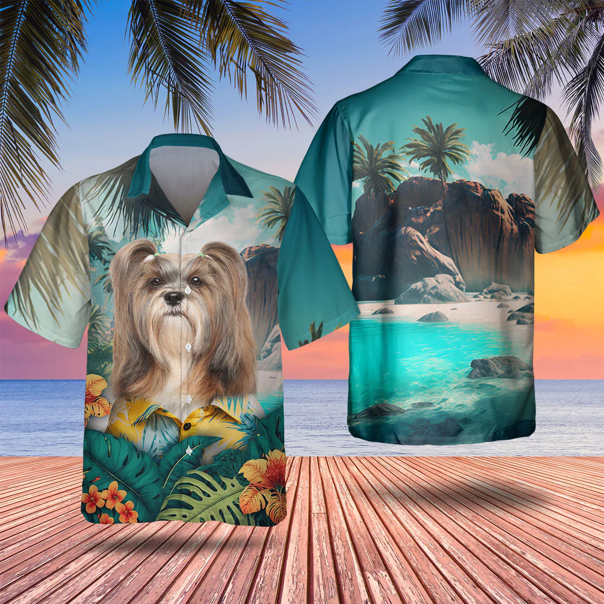 Lhasa Apso - 3D Tropical Hawaiian Shirt