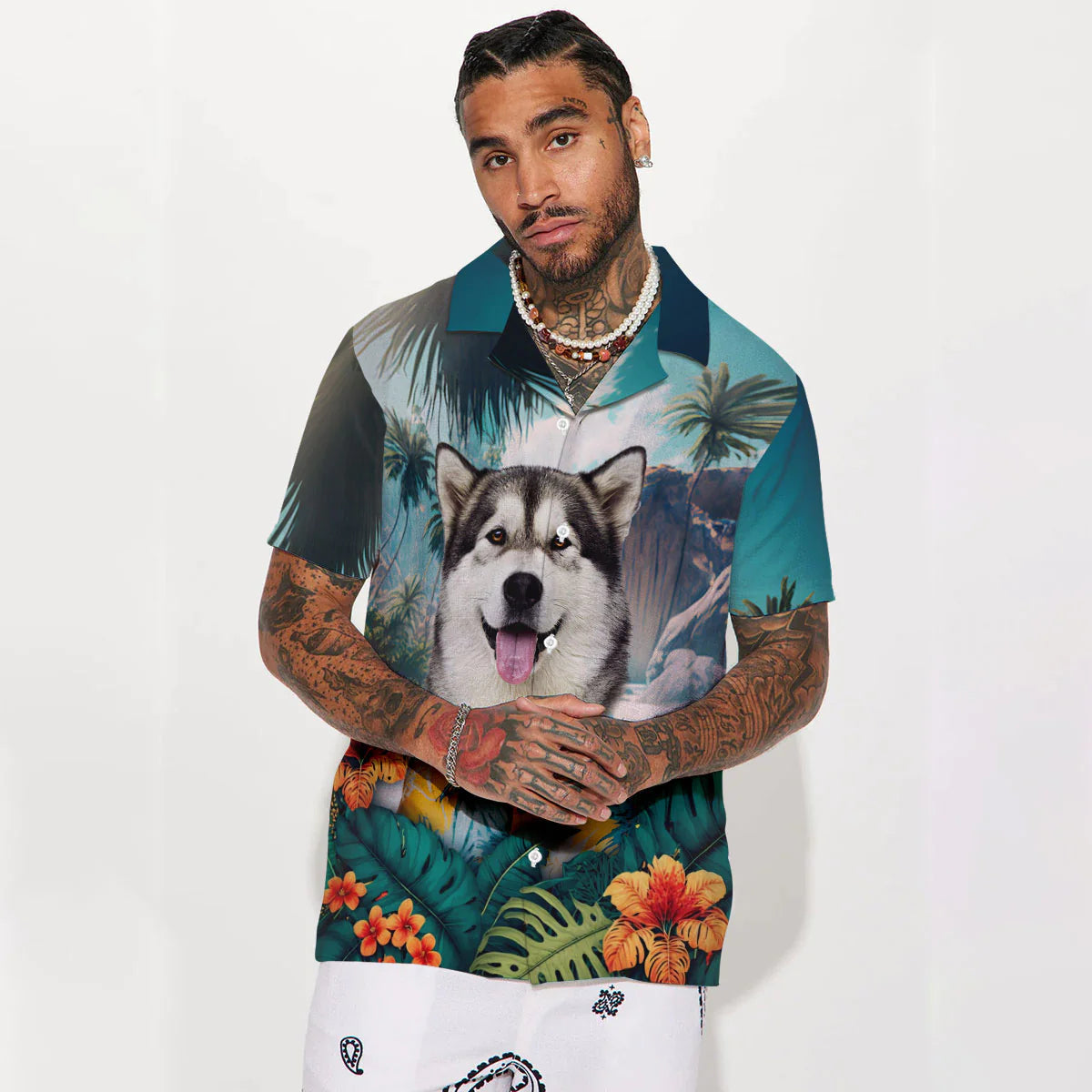 Alaskan Malamute - 3D Tropical Hawaiian Shirt