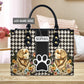 Gior With Embroidery Flower Pattern Cute Golden Leather Bag