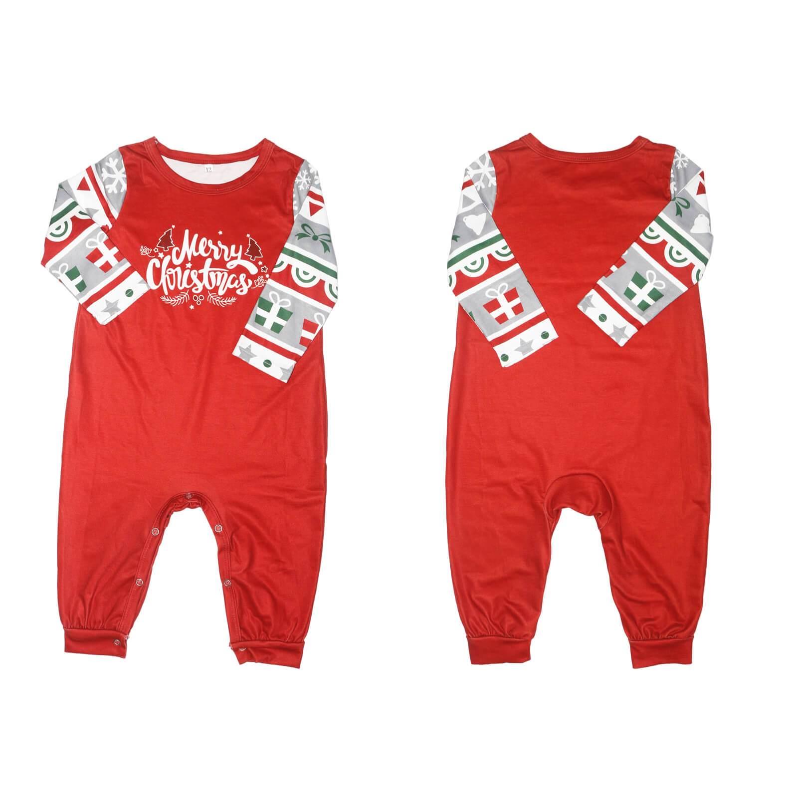 Merry Christmas Cartoon Pattern Design Family Matching Pajamas Set