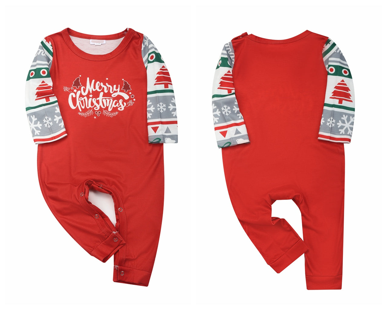 Merry Christmas Cartoon Pattern Design Family Matching Pajamas Set