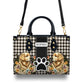 Gior With Embroidery Flower Pattern Cute Golden Leather Bag