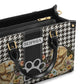 Gior With Embroidery Flower Pattern Cute Golden Leather Bag