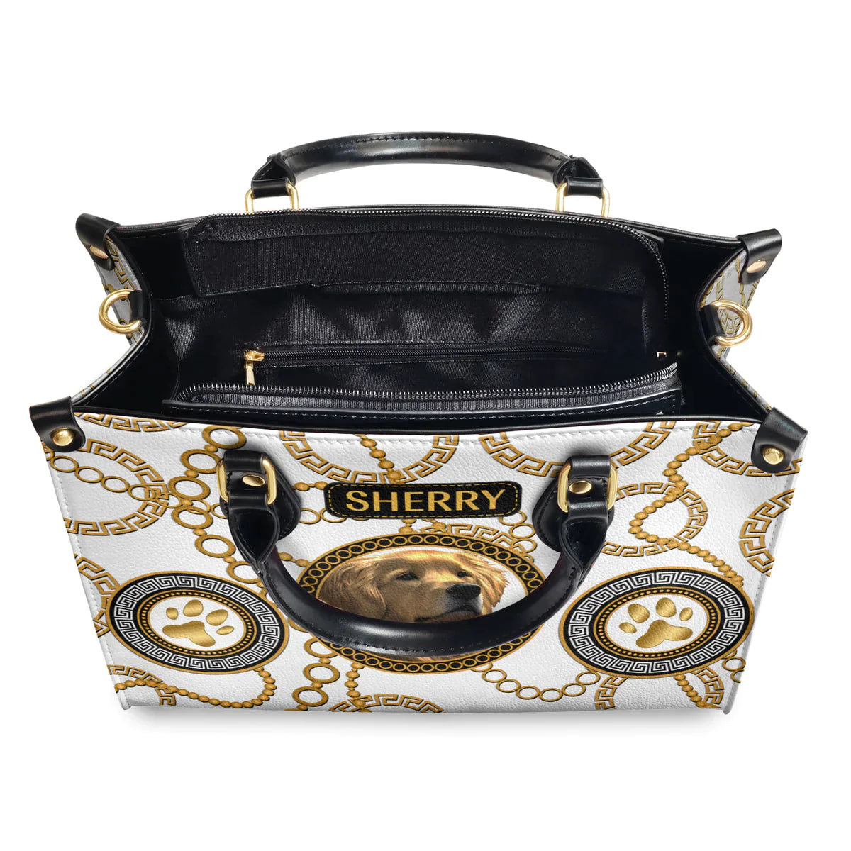 Goldsace Golden Chain Baroque Leather Bag