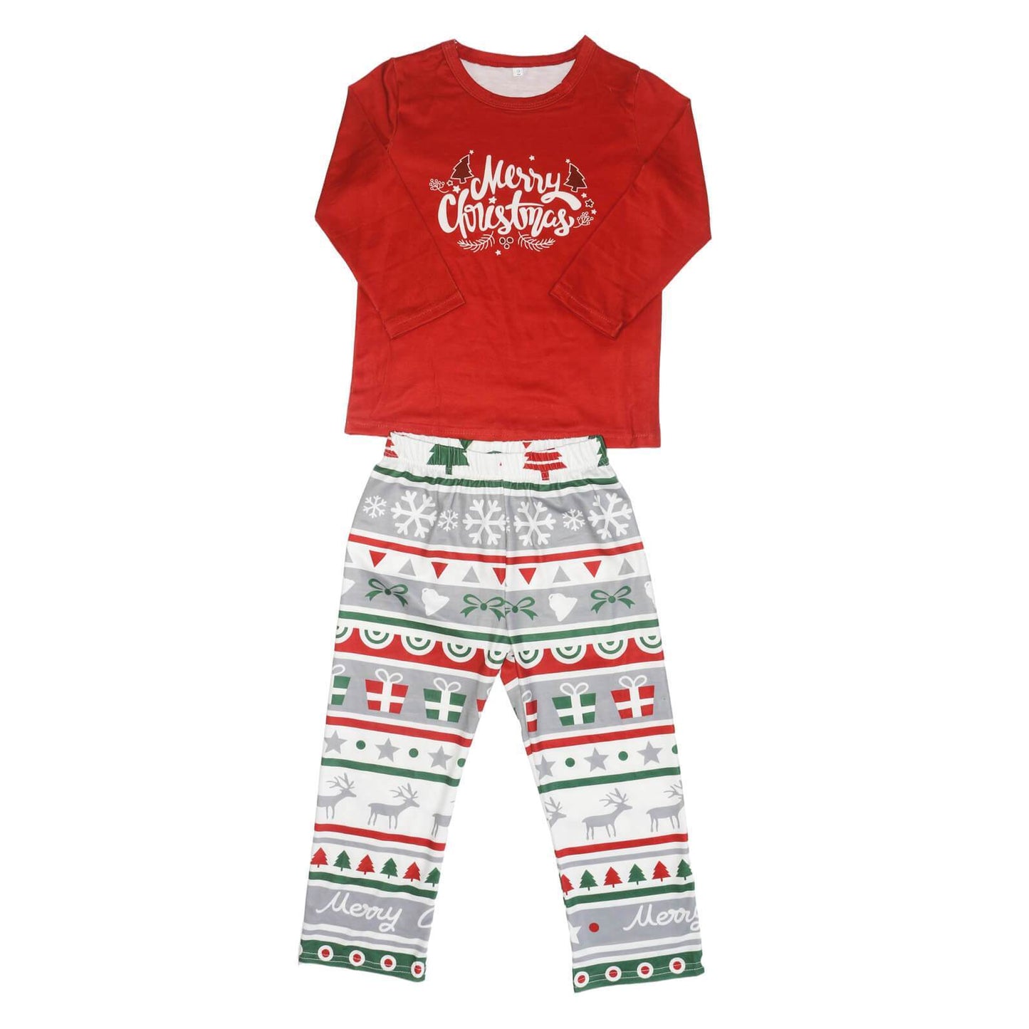 Merry Christmas Cartoon Pattern Design Family Matching Pajamas Set