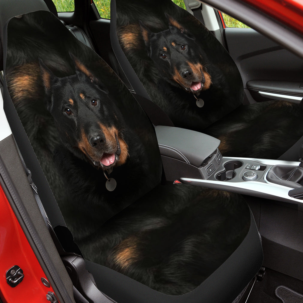Beauceron Cropped Ears Face Car Seat Covers 120