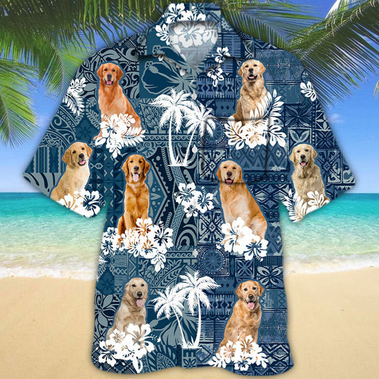 Golden Retriever Hawaiian Shirt With Pocket TD01