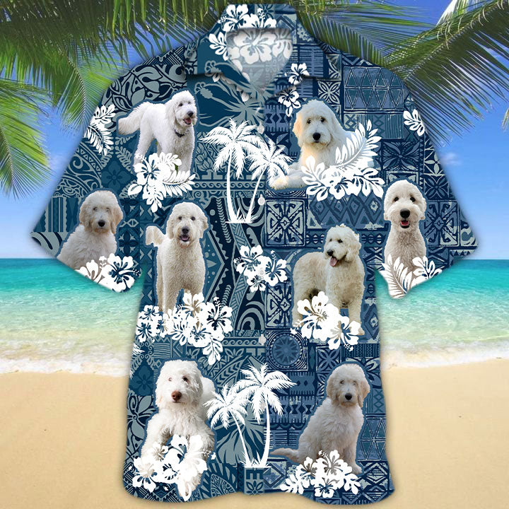 White Goldendoodle Hawaiian Shirt TD01
