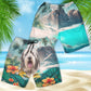 Bearded Collie - 3D Men's Beach Short