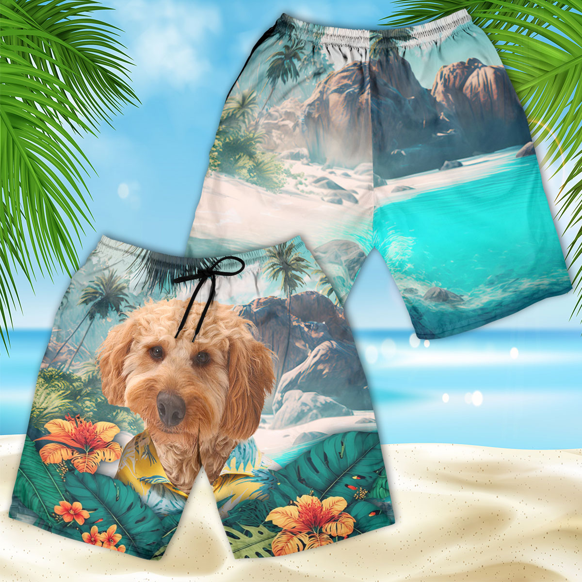 Cockapoo - 3D Men's Beach Short