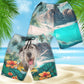 Irish Wolfhound - 3D Men's Beach Short