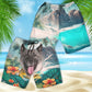 Norwegian Elkhound - 3D Men's Beach Short