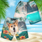 Pembroke Welsh Corgi - 3D Men's Beach Short