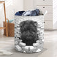 Affenpinscher In The Hole Of Wall Pattern Laundry Basket
