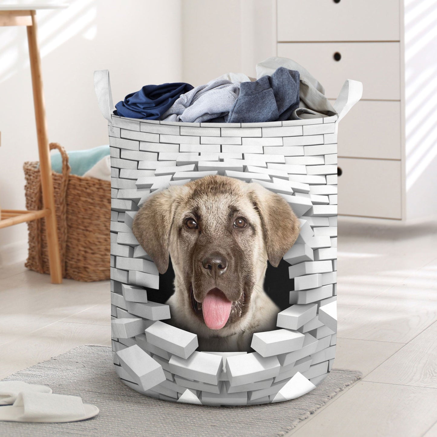 Anatolian Shepherd - In The Hole Of Wall Pattern Laundry Basket