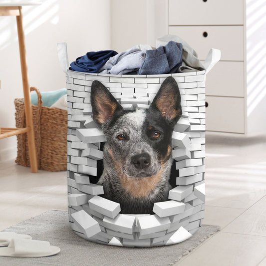 Australian Cattle Dog - In The Hole Of Wall Pattern Laundry Basket