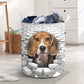 Beagle - In The Hole Of Wall Pattern Laundry Basket