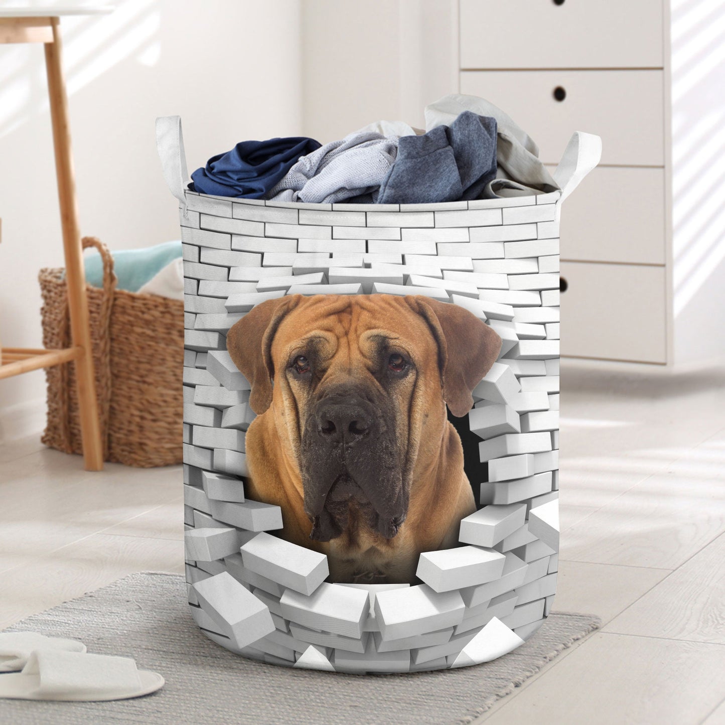 Boerboel - In The Hole Of Wall Pattern Laundry Basket