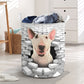 Bull Terrier - In The Hole Of Wall Pattern Laundry Basket