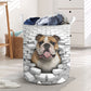 Bulldog - In The Hole Of Wall Pattern Laundry Basket