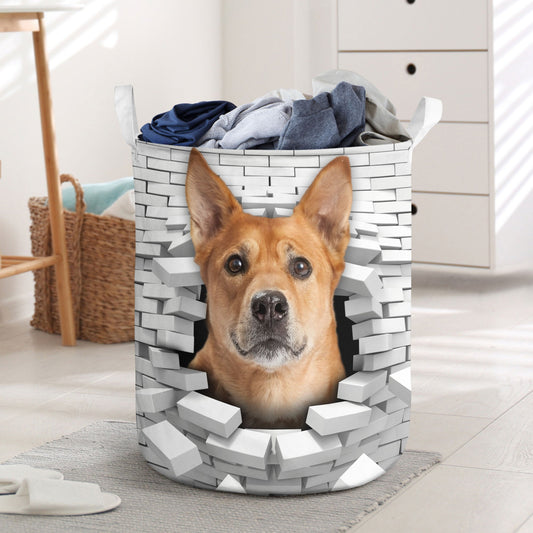 Carolina Dog - In The Hole Of Wall Pattern Laundry Basket