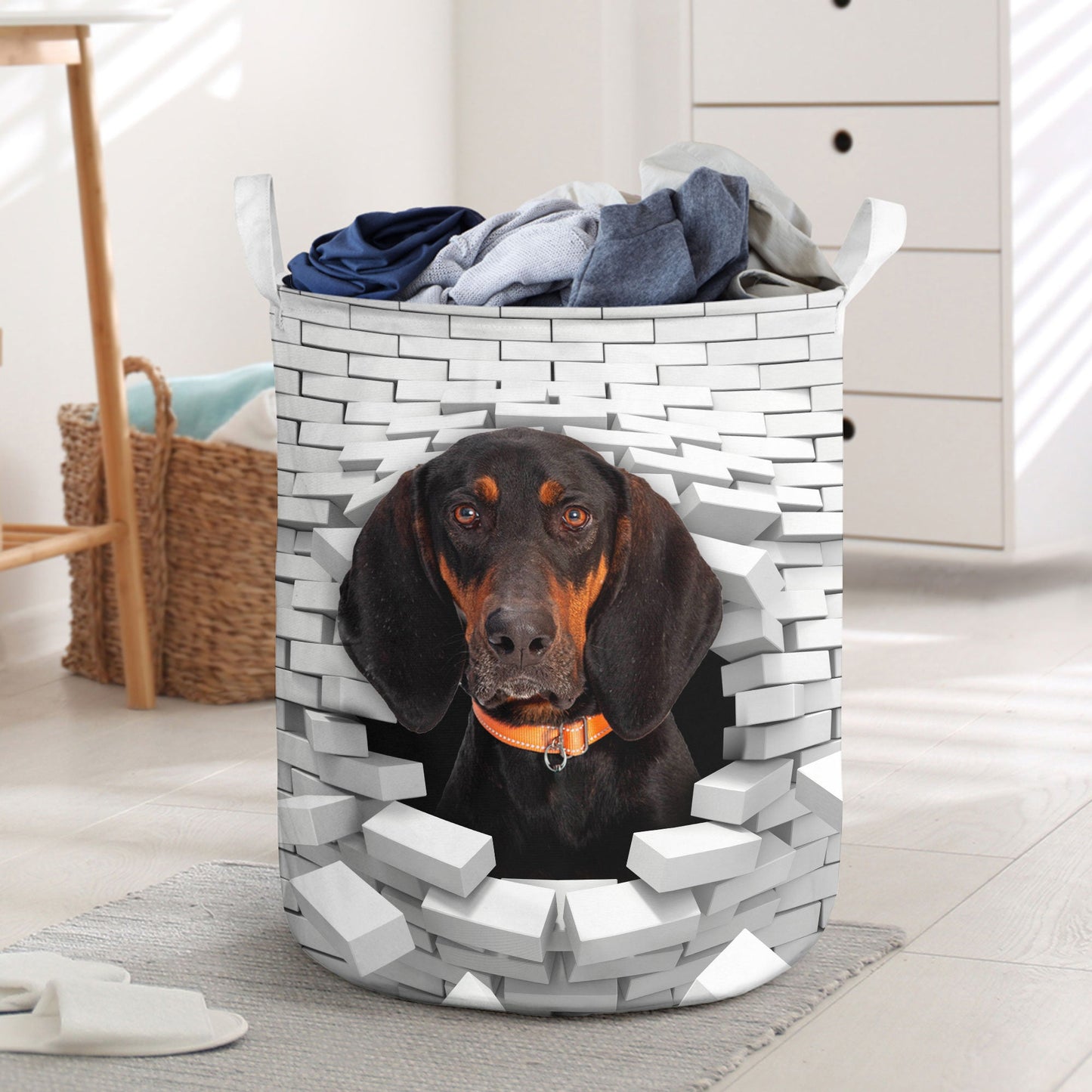 Coonhound - In The Hole Of Wall Pattern Laundry Basket