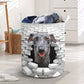 Greyhound - In The Hole Of Wall Pattern Laundry Basket