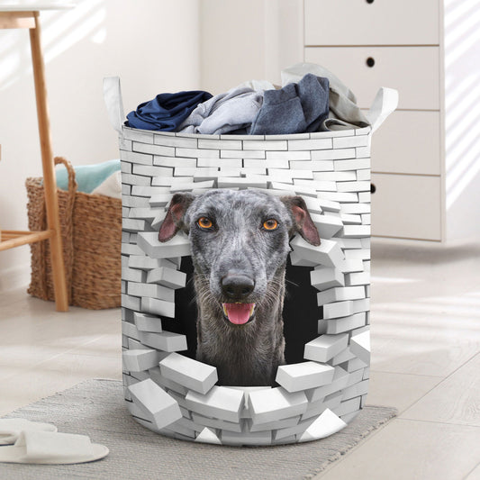 Greyhound - In The Hole Of Wall Pattern Laundry Basket