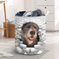 Irish Wolfhound - In The Hole Of Wall Pattern Laundry Basket
