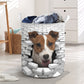 Jack Russell Terrier - In The Hole Of Wall Pattern Laundry Basket