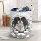 Japanese Chin - In The Hole Of Wall Pattern Laundry Basket