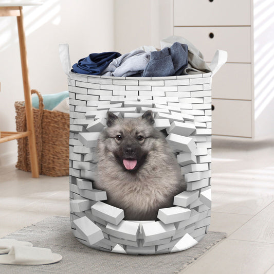 Keeshound - In The Hole Of Wall Pattern Laundry Basket