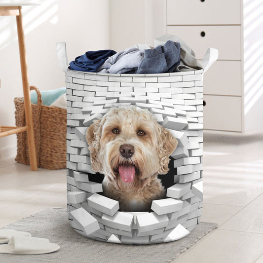 Labradoodle - In The Hole Of Wall Pattern Laundry Basket