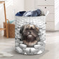 Lhasa Apso - In The Hole Of Wall Pattern Laundry Basket