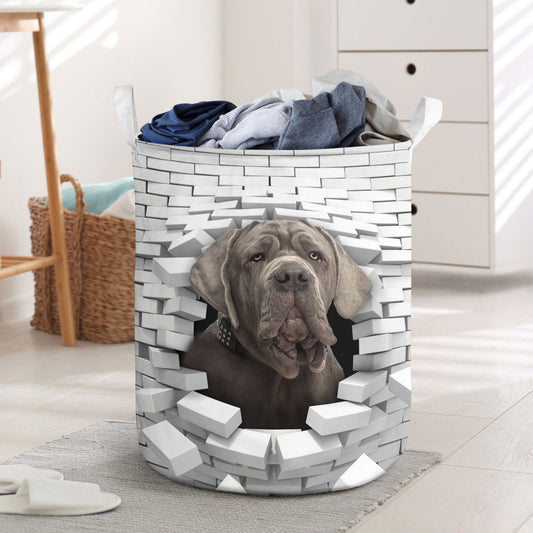 Neapolitan Mastiff - In The Hole Of Wall Pattern Laundry Basket