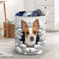 Rat Terrier - In The Hole Of Wall Pattern Laundry Basket