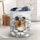 Rough Collie - In The Hole Of Wall Pattern Laundry Basket