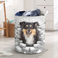 Shetland Sheepdog - In The Hole Of Wall Pattern Laundry Basket
