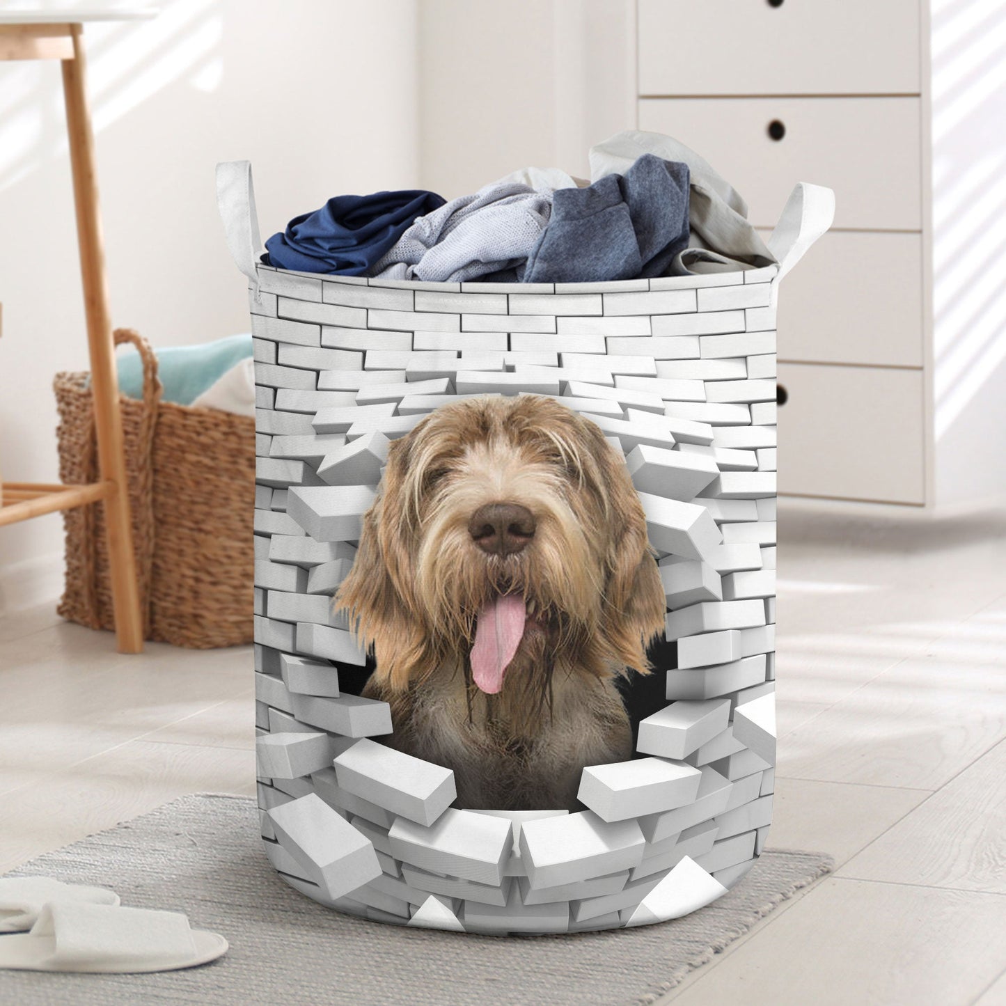 Spinone Italiano - In The Hole Of Wall Pattern Laundry Basket