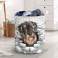 Standard Schnauzer - In The Hole Of Wall Pattern Laundry Basket