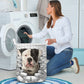 American Bulldog - In The Hole Of Wall Pattern Laundry Basket