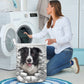 Border Collie - In The Hole Of Wall Pattern Laundry Basket