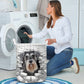 Miniature Schnauzer - In The Hole Of Wall Pattern Laundry Basket