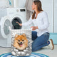 Pomeranian - In The Hole Of Wall Pattern Laundry Basket