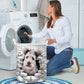 Pumi Dog - In The Hole Of Wall Pattern Laundry Basket