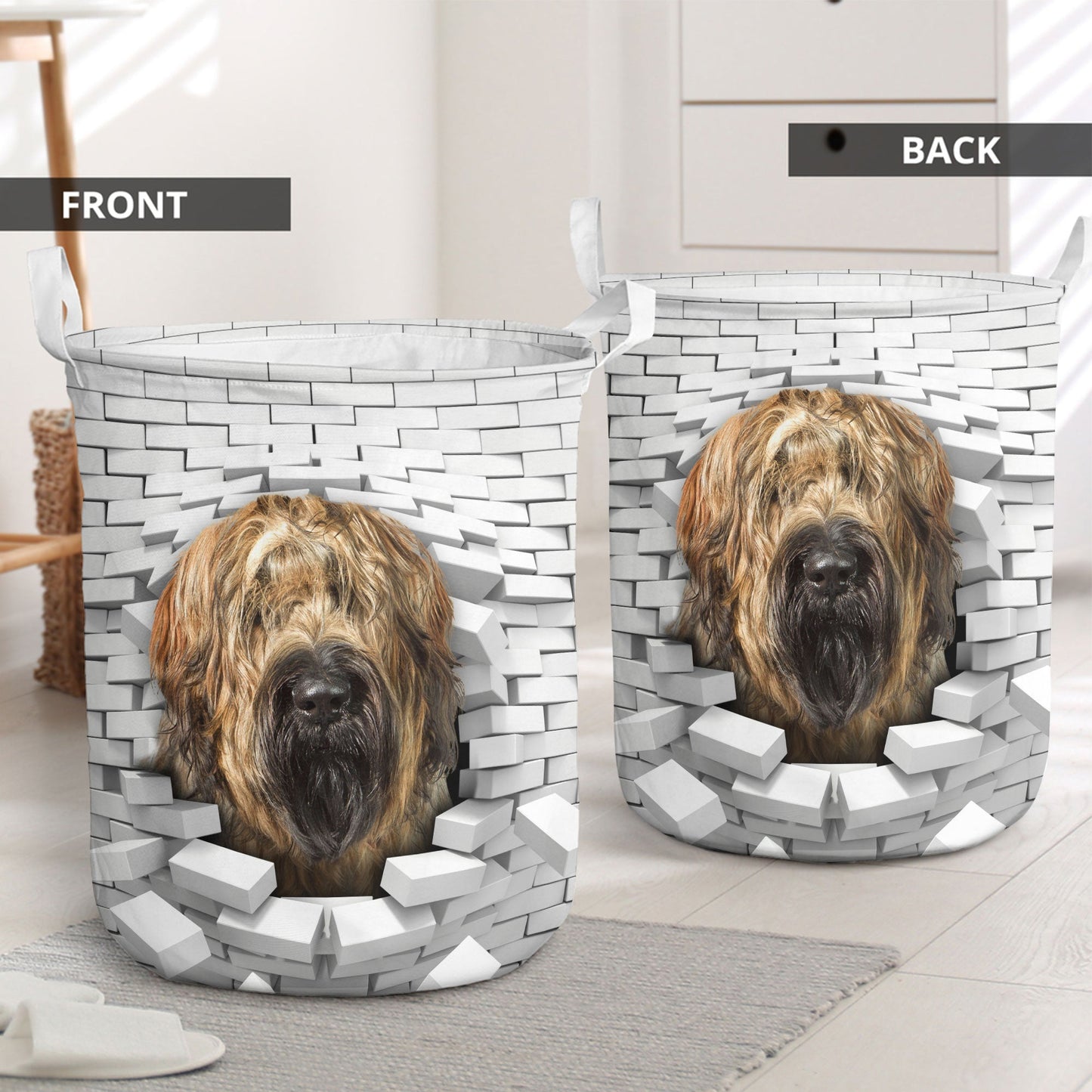 Briard - In The Hole Of Wall Pattern Laundry Basket