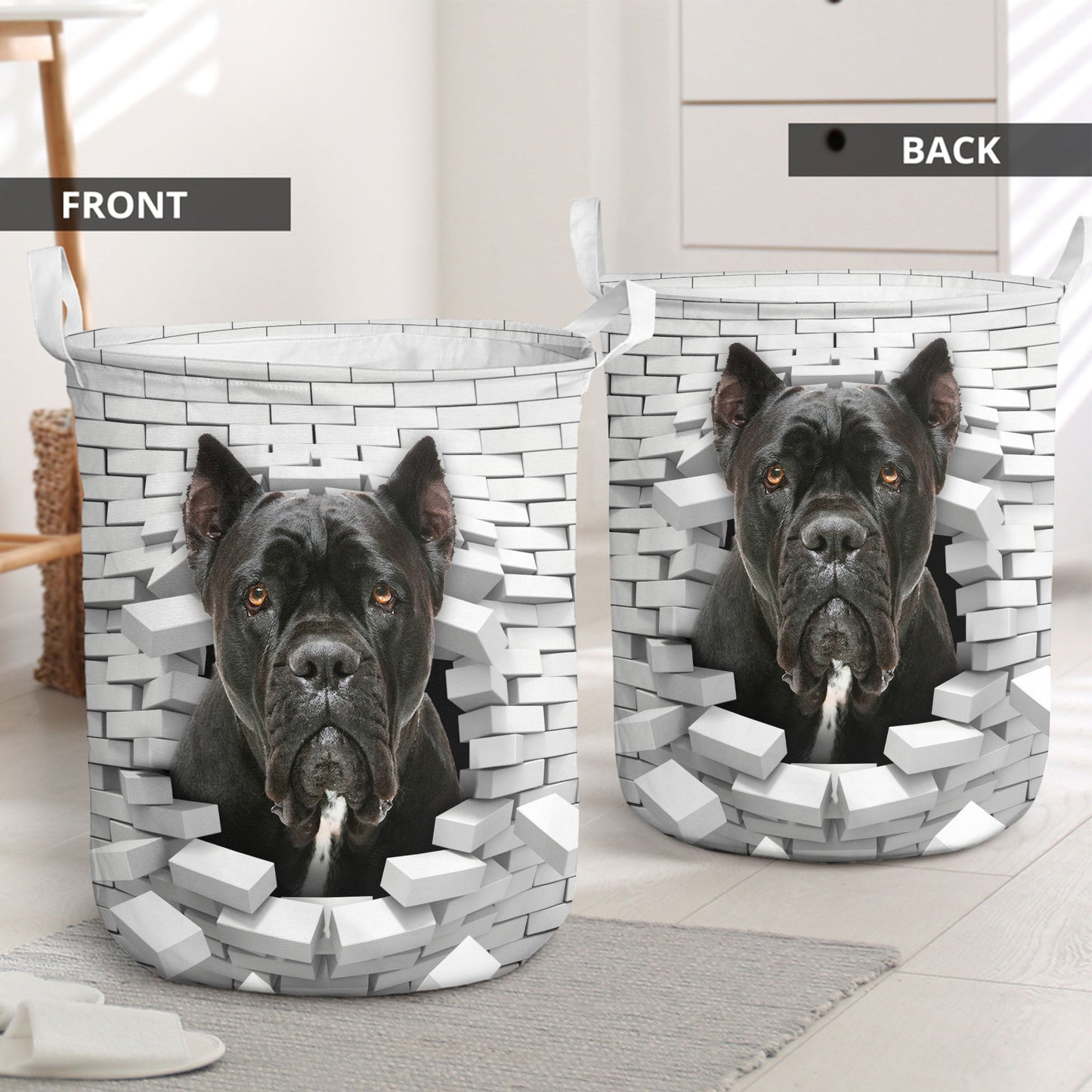 Cane Corso - In The Hole Of Wall Pattern Laundry Basket