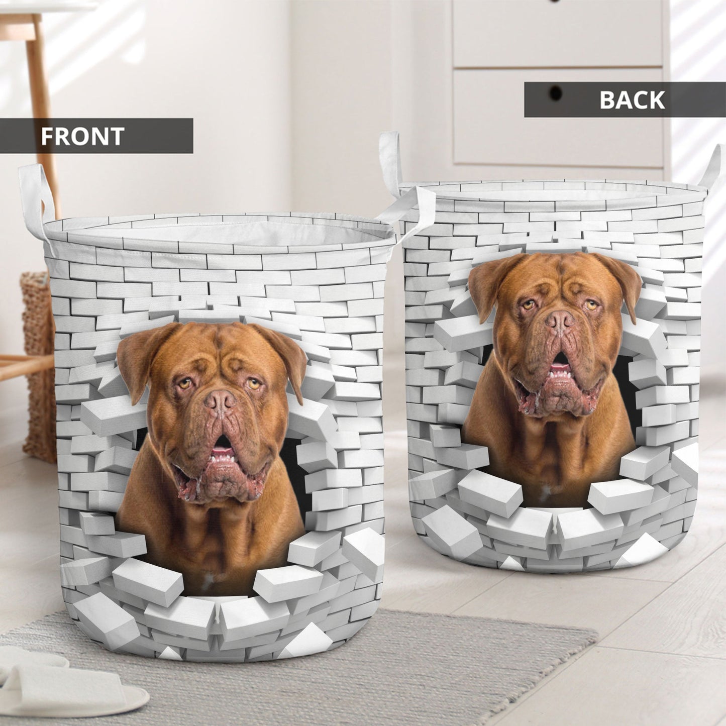 Dogue de Bordeaux - In The Hole Of Wall Pattern Laundry Basket