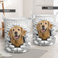 Golden Retriever - In The Hole Of Wall Pattern Laundry Basket