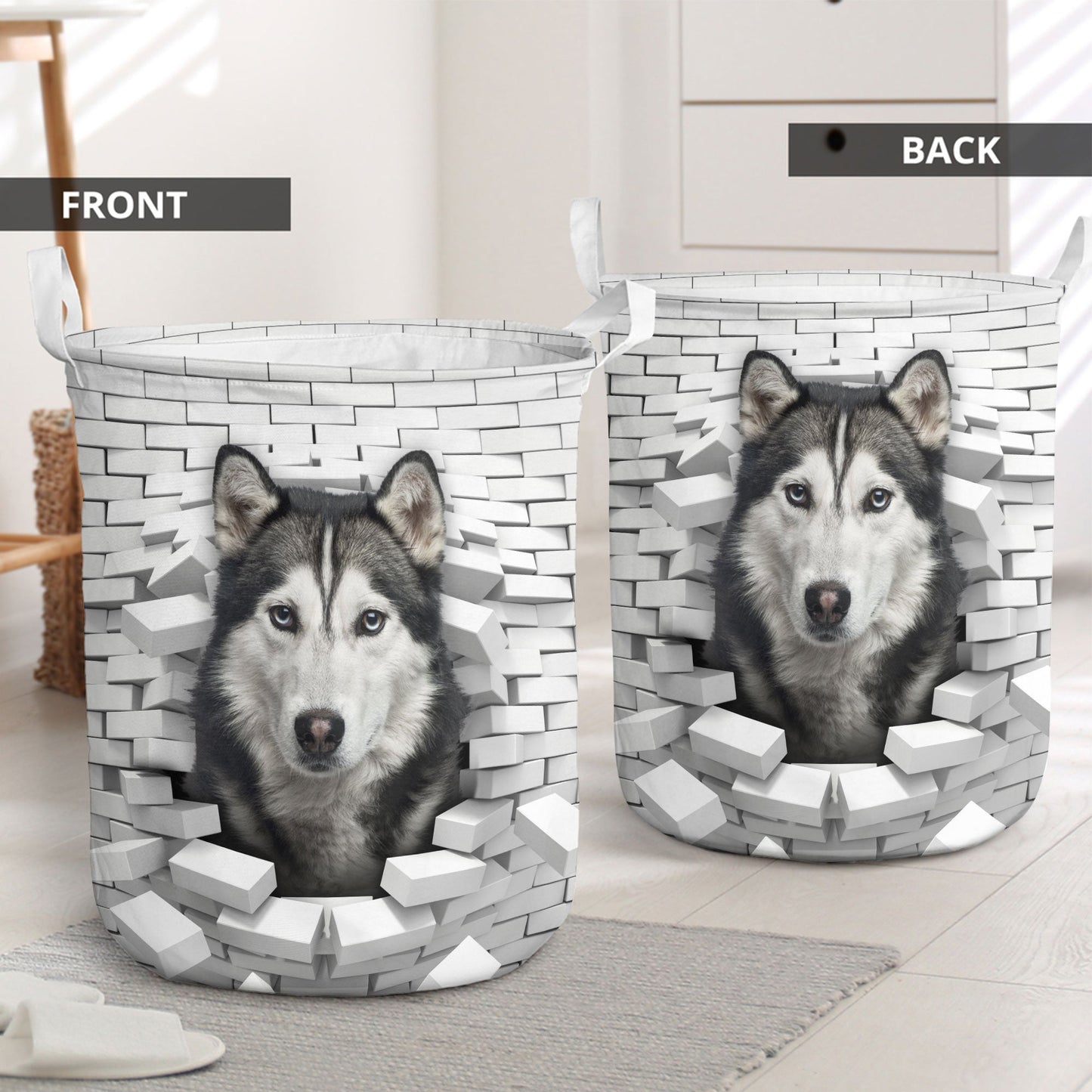 Husky - In The Hole Of Wall Pattern Laundry Basket